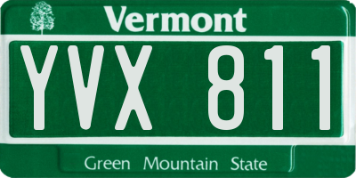 VT license plate YVX811