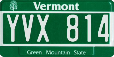 VT license plate YVX814