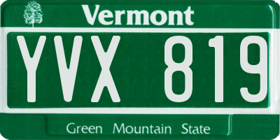 VT license plate YVX819