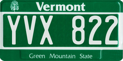 VT license plate YVX822