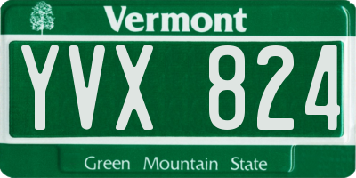 VT license plate YVX824