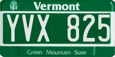 VT license plate YVX825