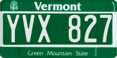VT license plate YVX827