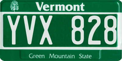 VT license plate YVX828