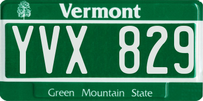 VT license plate YVX829
