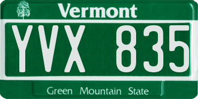 VT license plate YVX835