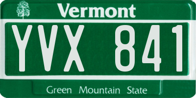 VT license plate YVX841