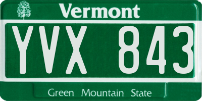 VT license plate YVX843