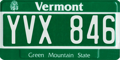 VT license plate YVX846