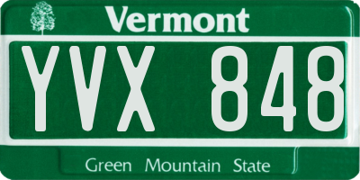 VT license plate YVX848