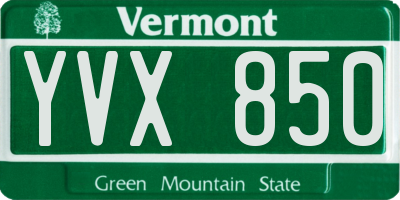 VT license plate YVX850