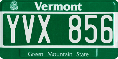 VT license plate YVX856
