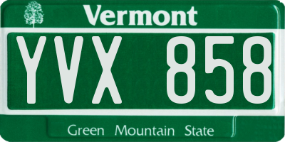 VT license plate YVX858