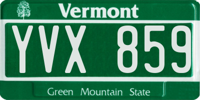 VT license plate YVX859