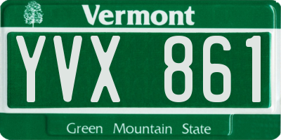 VT license plate YVX861