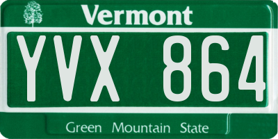 VT license plate YVX864