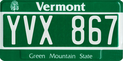 VT license plate YVX867