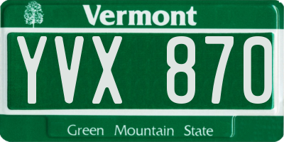 VT license plate YVX870