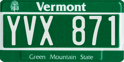VT license plate YVX871