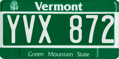 VT license plate YVX872