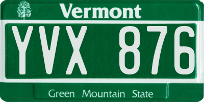 VT license plate YVX876