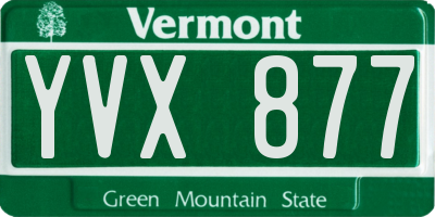 VT license plate YVX877
