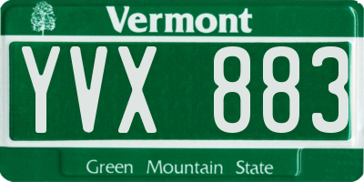 VT license plate YVX883