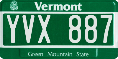 VT license plate YVX887