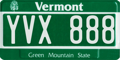 VT license plate YVX888