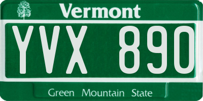 VT license plate YVX890