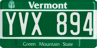 VT license plate YVX894