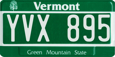 VT license plate YVX895