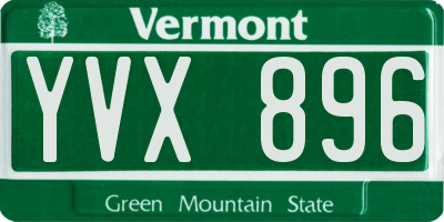 VT license plate YVX896