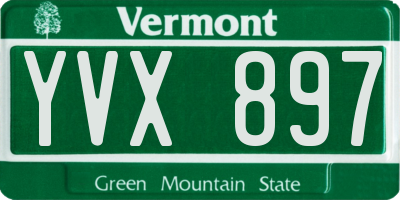 VT license plate YVX897