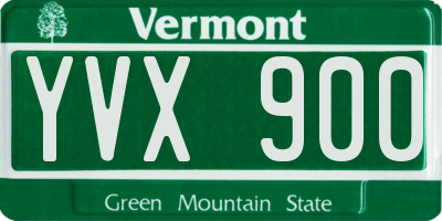 VT license plate YVX900