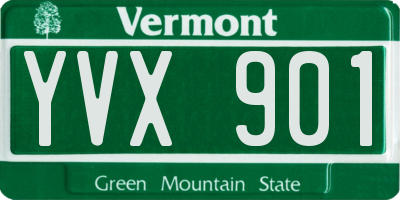 VT license plate YVX901
