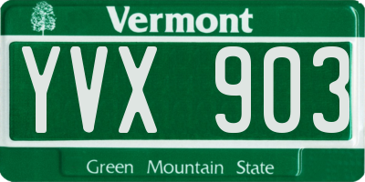 VT license plate YVX903
