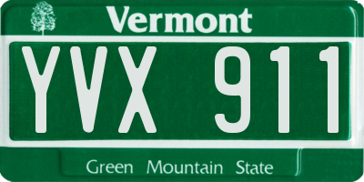 VT license plate YVX911