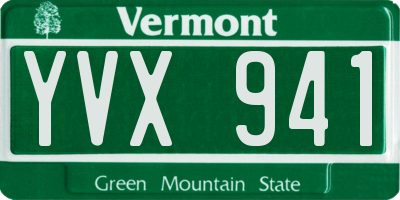 VT license plate YVX941