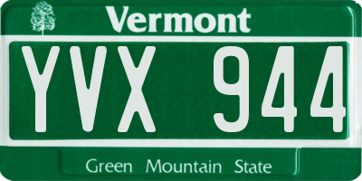 VT license plate YVX944