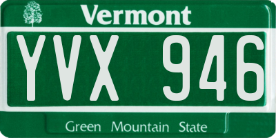 VT license plate YVX946