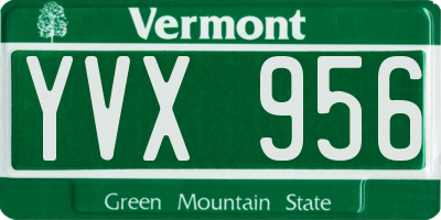 VT license plate YVX956