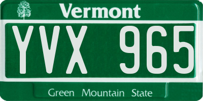VT license plate YVX965