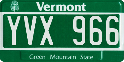 VT license plate YVX966