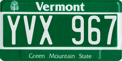 VT license plate YVX967