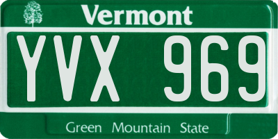 VT license plate YVX969