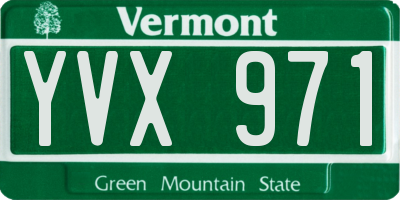 VT license plate YVX971