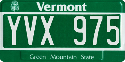 VT license plate YVX975