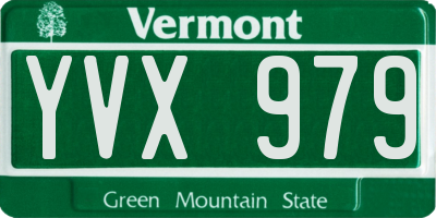 VT license plate YVX979