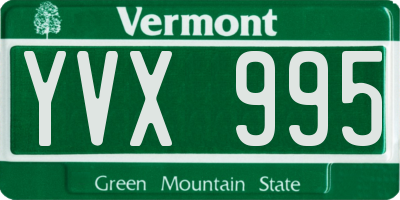 VT license plate YVX995
